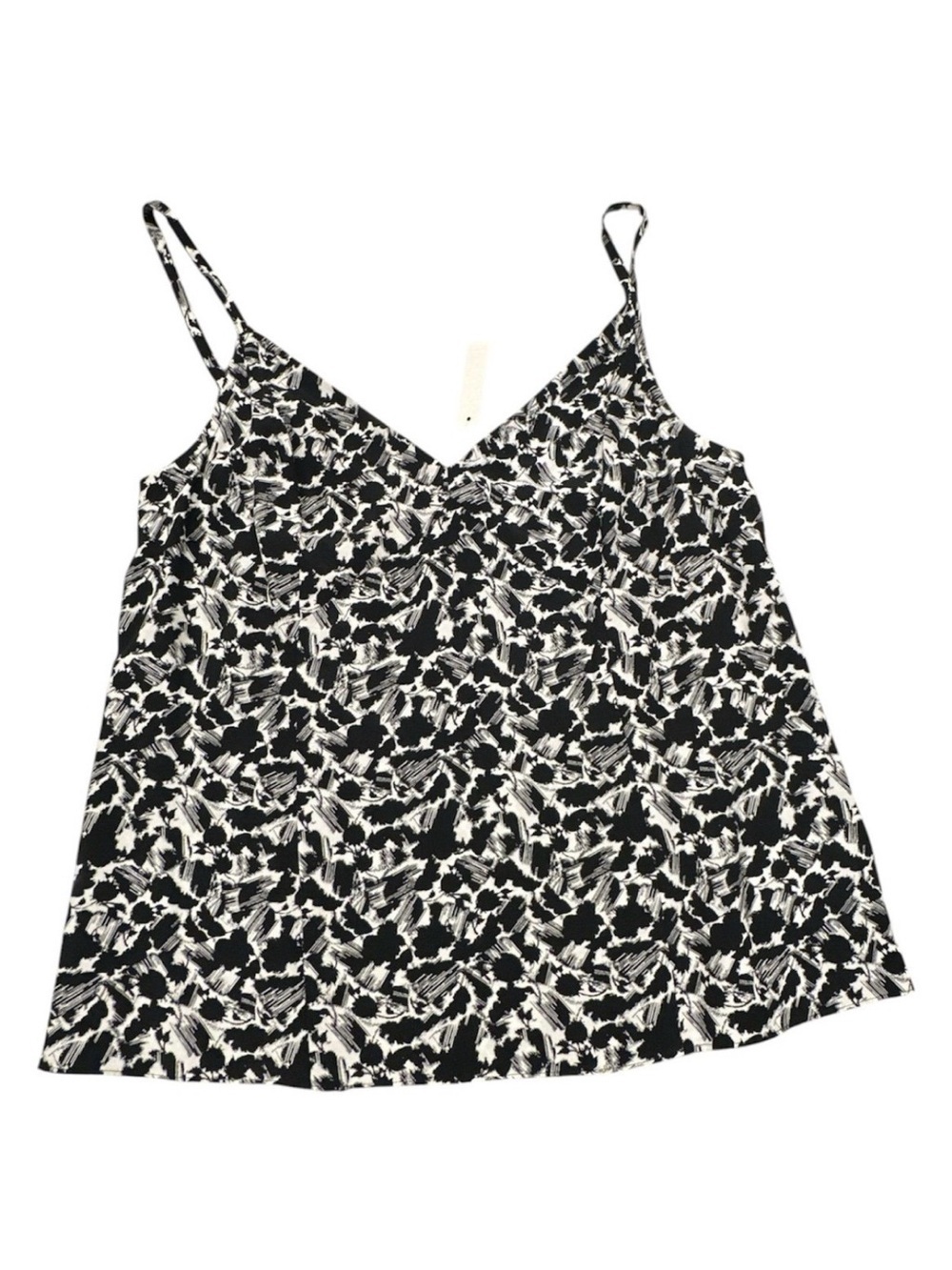 Madewell Black & White Abstract Woven V-Neck Spaghetti Strap Cami Top 6